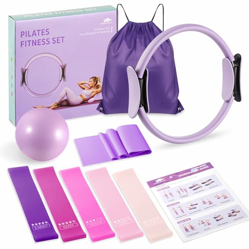 Home Pilates Kit Home Workout Essentials Set for Women Full-Body Exercise - color: B Purple Medium-Level