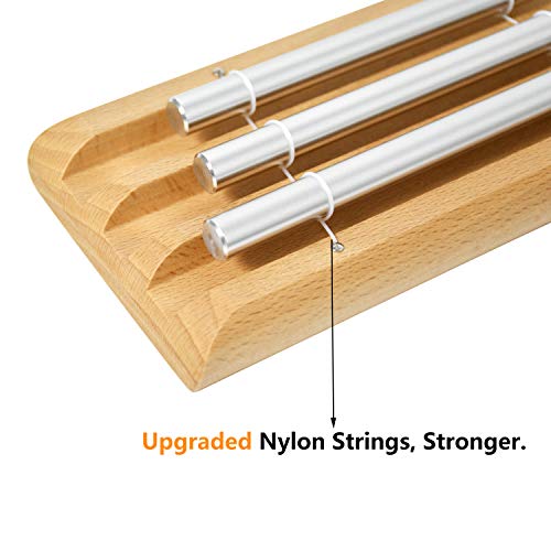 Meditation Chime with 3 Tone (C-E-G) Wooden Hand-held Chimes for Classroom Management, Yoga, Meeting and Sound Therapy, Chime Mallet Included - size: C-E-G-tone
