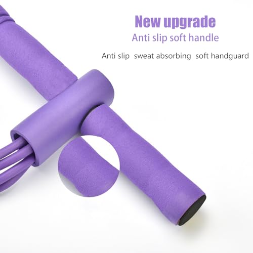 21 Fitness Resistance Bands-4 Tube Pedal Ankle Puller,Pedal Resistance Band with Handle,Resistance Bands,Strength Training, Tummy, Waist, Arm, Leg Slimming, Home Gym Exercise Equipment