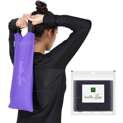 HealthAndYoga(TM) Yoga Sand Bags - Double Bag with Inner Waterproof Bag - Prop for Adding Weight and Support (Blue) - color: Blue
