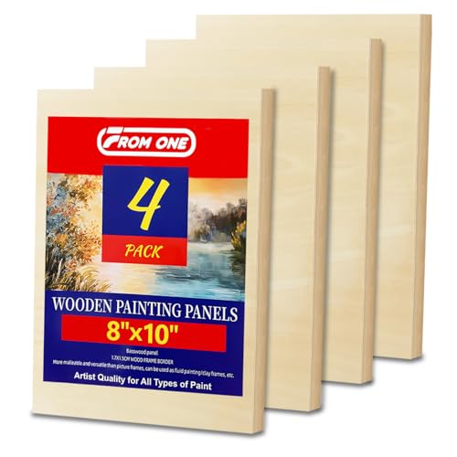 4 Pack 8x10 Basswood Paint Pouring Panels for Acrylic Oil Resin Art | ready to use, basswood wood painting boards, warp-Resistant, for crafters and beginners - size: 8 * 10-4pk