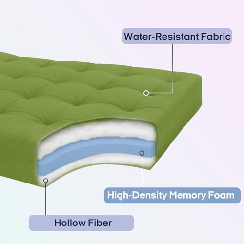 Syrinx Water Resistant Japanese Floor Mattress Futon, Twin Size 75"x39" | 2.5 Inch Thick Foldable Tatami Mat Sleeping Pad for Dormitory Guest Room Camping - color: Green, size: Twin（75"L x 39"W x 2.5"Th）