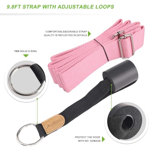 UBING Leg Stretcher, Door Flexibility Trainer, Over the Door Strech Strap for Flexibility, Splits Trainer for Dance Ballet Cheer Gymnastics Taekwondo Stretching - color: Light Pink