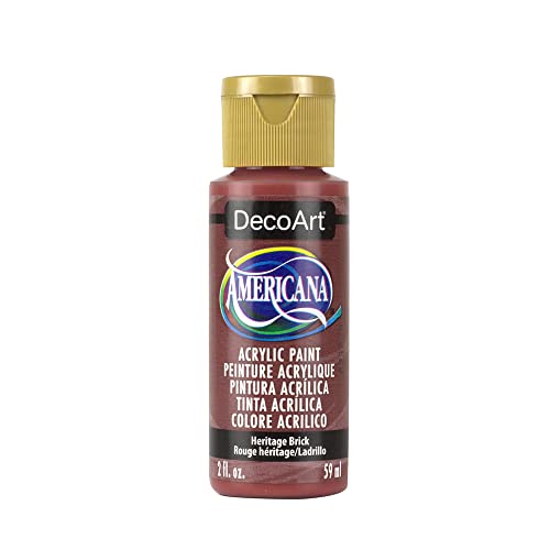 DecoArt Americana Acrylic Paint, 2-Ounce, Heritage Brick - color: Heritage Brick, size: 2 Fl Oz (Pack of 1)
