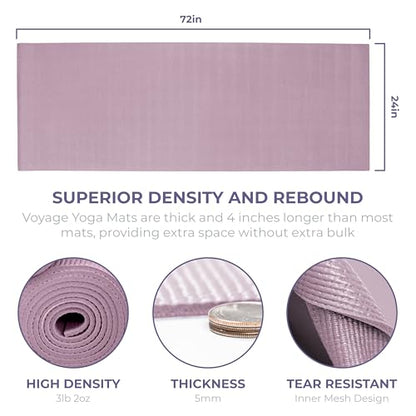 Voyage 5mm Studio Yoga Mats, 6 Pack, 72x24in | Extra Long, Anti-Tear Exercise Mats for Workout, Stretching, Fitness - Non Slip Gym Mats for Home, Schools and Studios - color: Calm Studio Multi