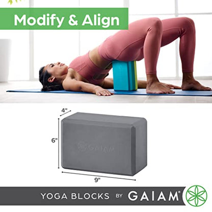 Gaiam Yoga Block - Supportive Latex-Free Eva Foam - Soft Non-Slip Surface with Beveled Edges for Yoga, Pilates, Meditation - color: Athenian Blush, style: 1 Block