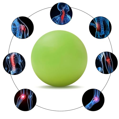 WOVTE Massage Lacrosse Ball for Sore Muscles, Shoulders, Neck, Back, Foot, Body, Deep Tissue, Trigger Point, Muscle Knots, Yoga and Myofascial Release (Green) - color: Green