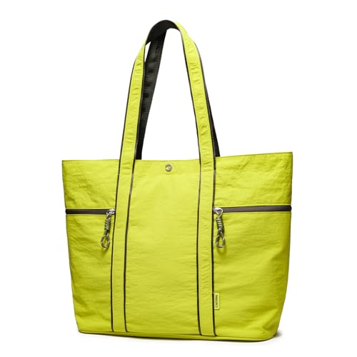 Large Tote Bag for Women Nylon Shoulder Bags for Women Lightable Shoulder Purses Gym Tote for Travel Yoga Work Dance - color: A4-green
