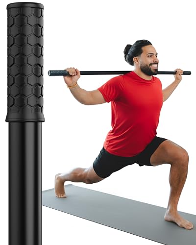 5ft Yoga Stick, Bamboo Stretching Stick for Mobility, Flexibility & Balance | Sturdy One-Piece Exercise Stick for Stretching, Physical Therapy, Workout, Posture, Yoga Bar & Dowel Rod - 20+ Video Guides