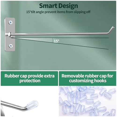 40 Pcs 10"/25CM Stainless Steel Wall Mounted Hooks with Protective Caps and Screws, Coat Bag Hat Utility Hook, Garage Tools Storage Organizer & Hanger for Office Kitchen Home Shop - size: 10" / 25cm