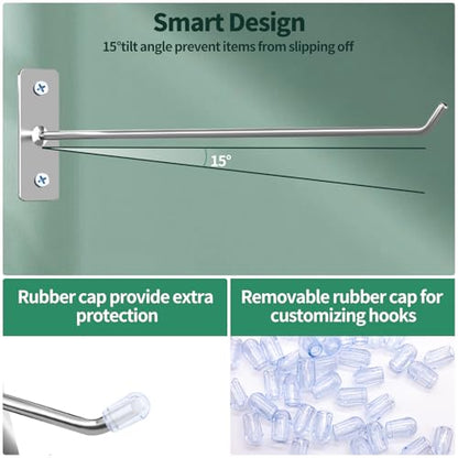 40 Pcs 10"/25CM Stainless Steel Wall Mounted Hooks with Protective Caps and Screws, Coat Bag Hat Utility Hook, Garage Tools Storage Organizer & Hanger for Office Kitchen Home Shop - size: 10" / 25cm