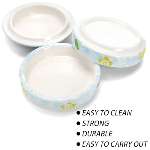 Yesland Ceramic Paint Palette, 5 Layers Stackable Mixing Trays Set, Round Porcelain Watercolor Palettes Sauce Dishes with Lid for Artist Gouache Pigment Chinese Watercolor Ink Mixing, Flower Pattern