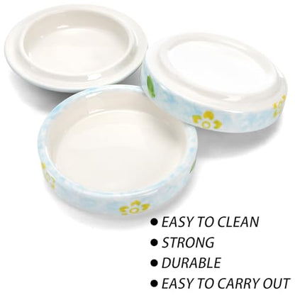 Yesland Ceramic Paint Palette, 5 Layers Stackable Mixing Trays Set, Round Porcelain Watercolor Palettes Sauce Dishes with Lid for Artist Gouache Pigment Chinese Watercolor Ink Mixing, Flower Pattern