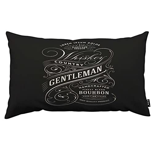 TKS MITLAN Vintage Whiskey Quote Decorative Pillow Covers Label Grunge Style Rustic Linen Throw Pillow Covers 12x20 Inch for Sofa Couch Decoration - color: Vintage Whiskey Quote, size: 20" x 12" (Pack of 1)