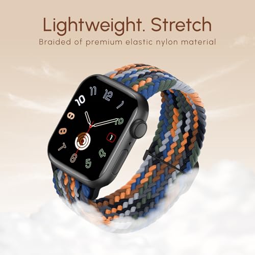 Braided Stretchy Nylon Band Compatible for Apple Watch Bands Women Men - color: Camouflage, size: 38mm/40mm/41mm/42mm