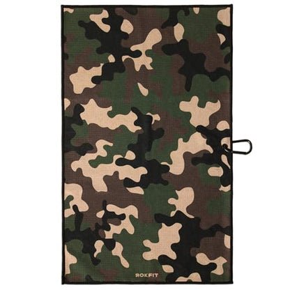 RokFit Gym & Golf Towel – Multi-Use, Quick-Dry, Durable Utility Towel with Bold Graphic and Carabiner Clip (Camo) - color: Camo