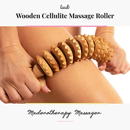 Tuuli Accessories - Flexi Wooden Massage Roller, Multi-Functional Body Roller for Cellulite, Muscle Tension and Skin Health Support, Natural Massager for Women and Men
