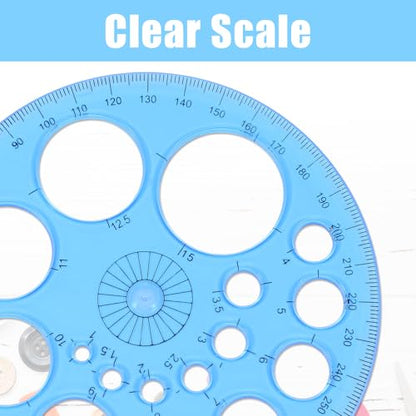 Circle Template for Drawing, Professional Geometric Circle Ruler for Drafting, Plastic Circle Stencil Templates, Large and Small Circle Drawing Tool, Multi Function Drawing Aid Tool for Studying