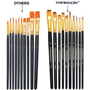 Transon 20pcs Artist Painting Brush Set for Acrylic Watercolor Gouache Hobby Craft Face Rock Painting Black and Green Color - color: Black and Green