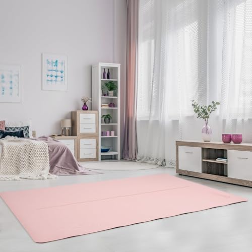 Gogokiwi Large Yoga Mat (6'x4') – 1/4" & 1/2" Thick Exercise Mats for Home Workout, Extra Wide Workout Mats for Home Gym, Yoga, Pilates, Stretching, Floor & More - color: Soft Pink, size: Standard (1/4 Inch Thick)