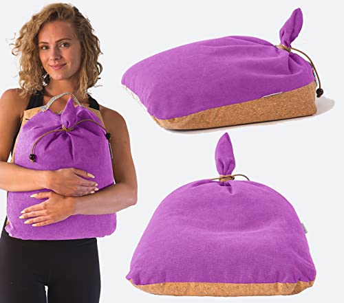 MONK & LLAMA Meditation Cushion Floor Cushion for Yoga & Sitting – Zafu Pillow for Proper Posture & Spinal Alignment, Comfortable Buckwheat Support with Washable Cover for Meditation, Home & Office - color: Lavender