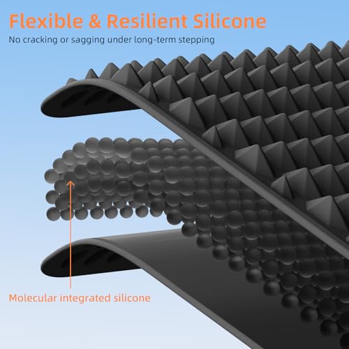 Acupressure Mat for Foot Massage, Silicone Foot Reflexology Mat | Portable Feet Mat for Plantar Fasciitis Relief and Muscle Relaxation - color: Grey