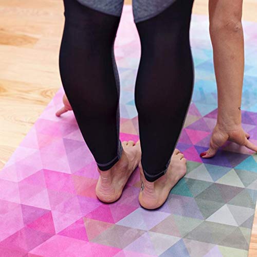 YOGA DESIGN LAB | The Combo Yoga Mat | 2-in-1 Mat+Towel | Eco Luxury | Ideal for Hot Yoga, Power, Bikram, Ashtanga, Sweat | Studio Quality | Includes Carrying Strap! - color: Tribeca Sand, size: 5.5mm