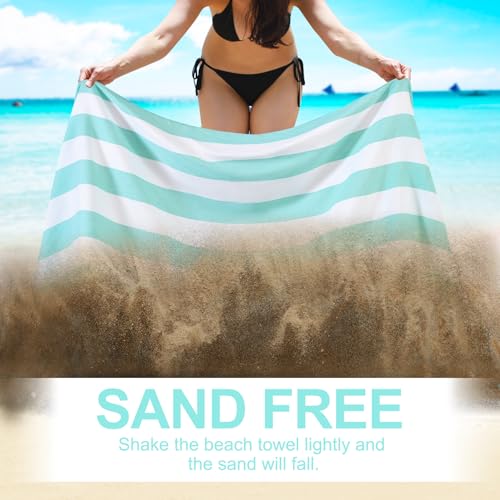 Genovega 6 Packs Oversized Turkish Beach Bath Towel Set Bulk 74"x38" Extra Large Sand Free Quick Dry Swim Camping Pool Clearance Towels Travel Blanket Adult Essentials Light Blue Grey Coral Stripe - color: Multi Pink Set