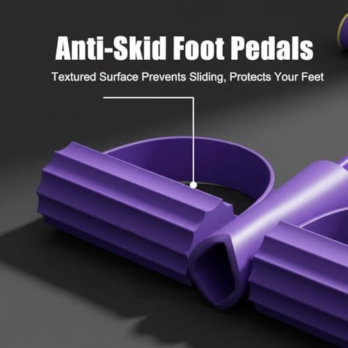 Pedal Resistance Bands with Handles for Home Work Out - color: Purple