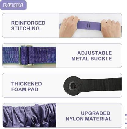 Aerial Yoga Rope for Door,Yoga Door Swing,Leg Stretcher Strap - color: purple.