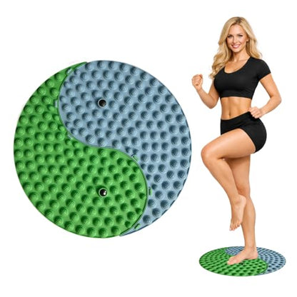 Foot Massager Mat, Yinyang Balance Tai chi Bagua Pattern with Magnetic Therapy, Acupressure Reflexology Mat for Daily Foot Relaxation and Pain Relief, Blue and Green - color: Blue and Green