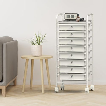 Simple Houseware 8 Drawers Rolling Utility Cart Art Craft Storage, White - color: White, size: 8 Drawers