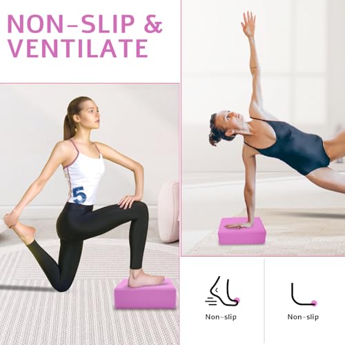 2 Pack Yoga Blocks, Lightweight 3x6x9in Yoga Bricks - color: 2PACK-Magenta