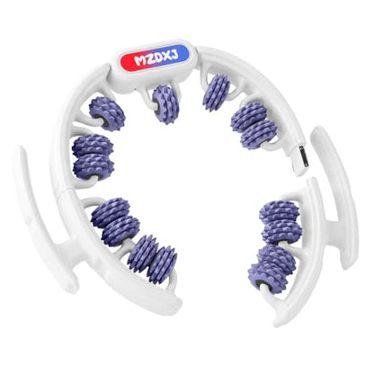 Cellulite Massage Tool, Anti-Cellulite Roller- Lymphatic Drainage Massager - Muscle Roller, Deep Fascia Massage, Dimpled Skin Removal, Legs/Thighs/Buttocks (15 Wheel - Purple) - color: White and Purple