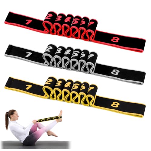 3PCS Fitness Resistance Bands with Handles,Resistance Bands with Handles, Fitness Resistance Band for Stretching and Yoga,Fashion Puller Exercise,Adjustable Bands for Full Body Stretching Shaping - color: A