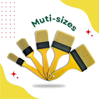 Not Chip Brush Set Assorted Size 40 Pack, Never Lose Bristles | Paint Brushes for Walls, 100% Plastic, for Paint, Glues, Stains and Single material - size: Multi Size, 40 pcs