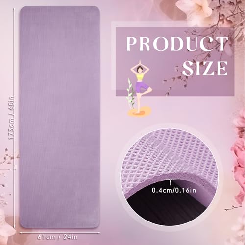 Timgle 24 Pack 68" x 24" Yoga Mat Bulk, 4mm Thick Extra Long Sports Mat Anti Slip Tear Resistant Yoga Exercise Set for Fitness Stretching Home Workout Gym and Studio - color: blue, pink, green, purple, brown, khaki