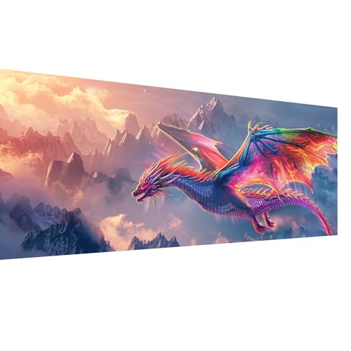 SKRYUIE 5D Large Diamond Painting KitsDragon - DIY Diamond Art Kits for Adults, Full Round Drill - Crystal Embroidery Cross Stitch - Craft for Wall & Office Decor - 12x30 inch / 30x80 cm C18 - color: colorful-7