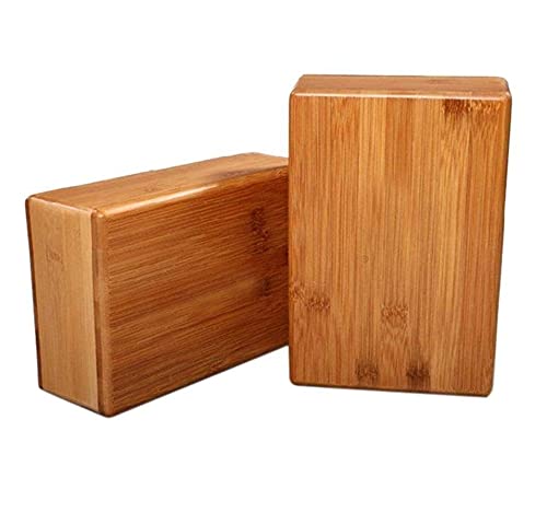 Bamboo Yoga Block (2 PCS), Bamboo Handstand Block,Support Brick to Deepen Poses, Improve Strength and Aid Balance and Flexibility