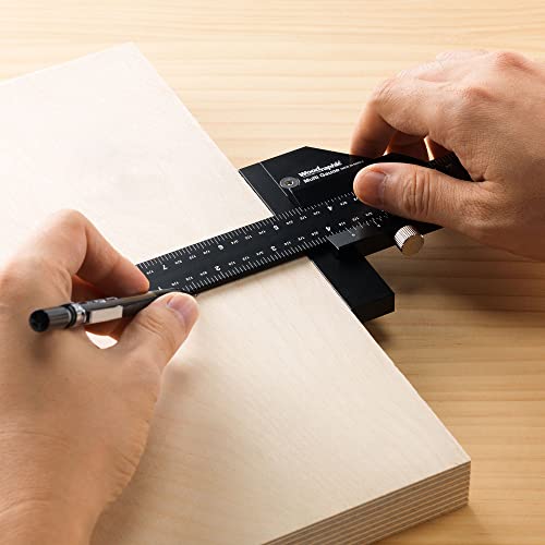 Scriber Gauge 300mm – CNC Metric Measuring Ruler, Marking Gauge, Layout Square, Woodworking Thickness Tool for Joinery, Cabinetry, DIY and Furniture Making (New Version) - size: 300mm