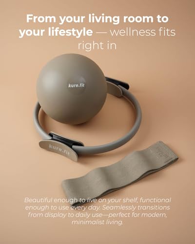 Pilates Kit | Pilates Equipment Set for Home Workouts | Accessories & Guide - color: Taupe, style: Essential Kit - 3PC