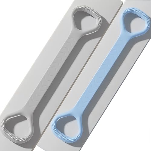 Cur8trend Figure 8 Resistance Bands with Handles for Arms Back Shoulders, 20LB Silicone Exercise Bands for Full Body Workout Yoga Stretching Posture Correction Women Men - color: Blue+Gray
