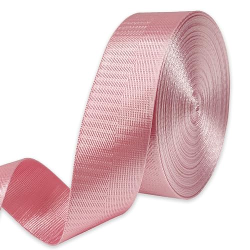 1 1/2" Pink Nylon Webbing 12yds for Bag Straps Crafts - color: Pink