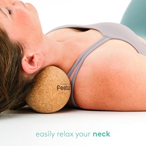 FeetUp – Peanut Massage Ball, Double Massage Ball for Neck, Back, and Legs; Ideal for Muscle Massage, Trigger Points, Yoga Therapy; Pure Cork Balls for Deep Massage