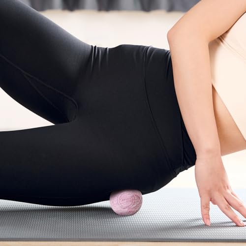 Massage Lacrosse Ball, 2.5 Inch Firm Solid Rubber Deep Tissue Ball for Myofascial Release, Plantar Fasciitis & Muscle Knot Relief, for Foot, Glutes, Shoulder Blades, Calves, 1 Count Pink - color: Pink