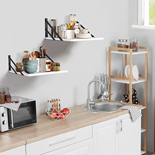 Tectocker-DOU 2 Pc Deep Floating Wall Shelves, Heavy Duty, 16x12, White - color: White, size: 16W×12D