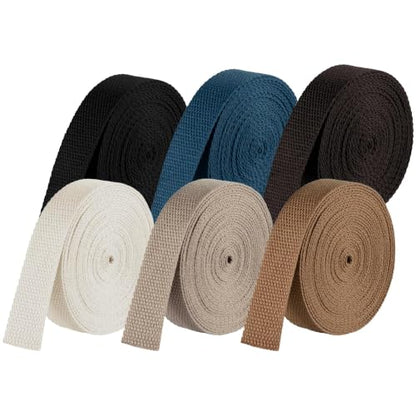 Cotton Webbing 1 Inch 30 Yards Weave Webbing Straps for Bags Handles - color: B- 6 mixed color