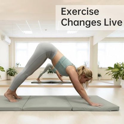 Foldable Yoga Mat, 2 Inches Extra Thick Non-Slip Design Fitness Mats