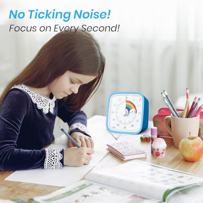 Yunbaoit Rainbow Visual Timer for Kids, 60-min Countdown Timer, Blue - color: Blue Rainbow