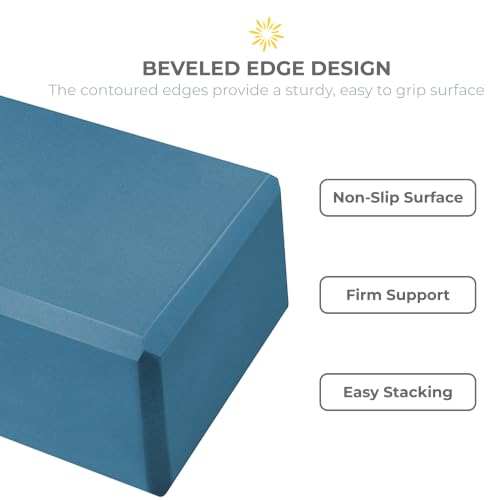 Bulk 4in Foam Yoga Blocks, 6 Pack - color: Oceanside
